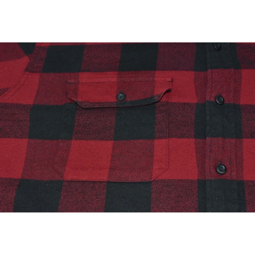 Levi's Brushed Men Shirt Size XXL Check Plaid Lumberjack Flannel Red Black